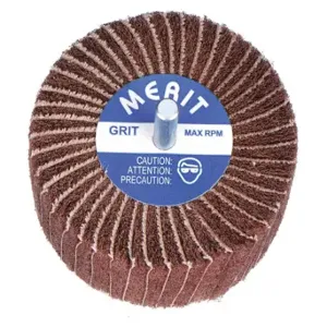 MERIT 08834123201 Flap Wheel, 2 Inch Dia x 1 Inch W, 1/4 Inch Straight-Shank, Aluminum Oxide, P180 Grit | CT2ZYV 3RB92