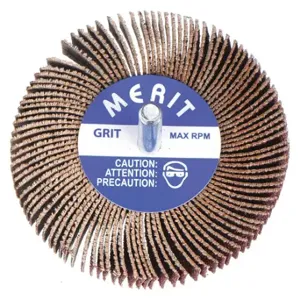 MERIT 08834131513 Flap Wheel, 2 Inch Dia x 1 Inch W, 1/4 Inch Straight-Shank, Aluminum Oxide, P60 Grit | CT2ZYZ 3DU87