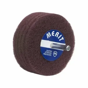 MERIT 08834131557 Non-Woven Disc Wheel, 3 Inch Dia x 1 Inch Width, 1/4 Inch Size Straight Shaft | CT3ADX 358EZ1