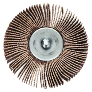 MERIT 08834131599 Flap Wheel, 3 Inch Dia x 1 Inch W, 1/4 20 Threaded-Shank, Aluminum Oxide, P80 Grit | CT2ZZP 3DV63