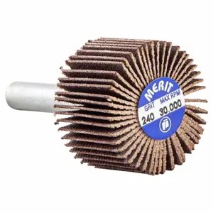 MERIT 08834137104 Flap Wheel, 1 Inch Dia x 5/8 Inch W, 1/4 Inch Straight-Shank, Aluminum Oxide, P240 Grit | CT2ZXN 804K93