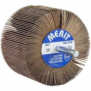 MERIT 08834137263 Flap Wheel, 3 Inch Dia x 2 Inch W, 1/4 Inch Straight-Shank, Aluminum Oxide, P180 Grit | CT3AAN 358FA4