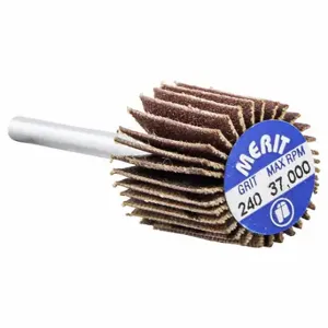 MERIT 08834137484 Flap Wheel, 5/8 Inch Dia x 5/8 Inch W, 1/8 Inch Straight-Shank, Aluminum Oxide, P240 Grit | CT3ABH 358FP4