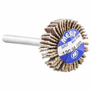 MERIT 08834137552 Flap Wheel, 3/4 Inch Dia x 3/16 Inch W, 1/8 Inch Straight-Shank, Aluminum Oxide, P120 Grit | CT3AAV 358FF4