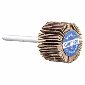 MERIT 08834137575 Flap Wheel, 3/4 Inch Dia x 1/2 Inch W, 1/8 Inch Straight-Shank, Aluminum Oxide, 320 Grit | CT3ACV 804KA7