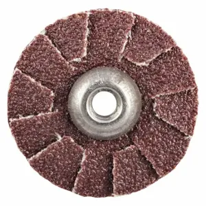 MERIT 08834184019 Overlap Slotted Disc, 1 Inch Dia, Eyelet, Aluminum Oxide, P80 Grit, J Wt Cotton, R228 | CT2ZUP 464R01