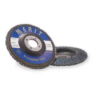 MERIT 08834190878 Flap Disc, Type 29, 7 Inch x 7/8 Inch, Zirconia Alumina, 36 Grit | CT2ZVN 4RA89