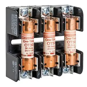 MERSEN FERRAZ 20358 Fuse Base, 250V, 30A Class H And K, 3 Pole, Tin Plated, Copper Box | CH4QTC