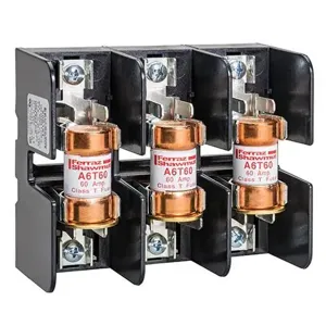 MERSEN FERRAZ 60658T Fuse Base, 600V, 60A, Class T, 3 Pole, Tin Plated, Copper Box | CH4RKT