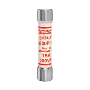 MERSEN FERRAZ A100P15-1 Semiconductor Fuse, High Speed, 1000V, 15A, aR Class | CH4TMC