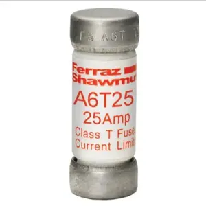 MERSEN FERRAZ A6T25 Fuse, Fast Acting, 600V, 25A, Class T, 1 Pole | AG8LPL