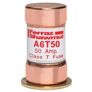 MERSEN FERRAZ A6T50 Fuse, Fast Acting, 600V, 50A, Class T, 1 Pole | AG8LPX