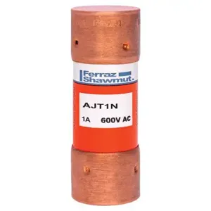 MERSEN FERRAZ AJT1N Time Delay Fuse, 600VAC, 1A, Class J | CH4WCV