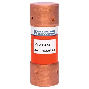 MERSEN FERRAZ AJT4N Time Delay Fuse, 600VAC, 4A, Class J | CH4WEH