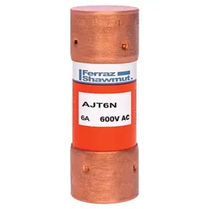 MERSEN FERRAZ AJT6N Time Delay Fuse, 600VAC, 6A, Class J | CH4WER