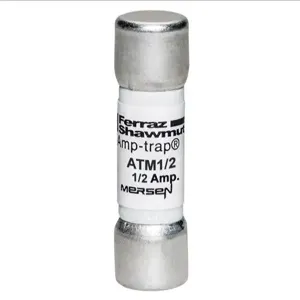 MERSEN FERRAZ ATM1/2 Fast Acting Midget Fuse, 600VAC, 0.5A, 1 Pole | AG8LWA