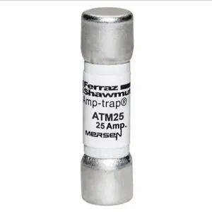 MERSEN FERRAZ ATM25 Fast Acting Midget Fuse, 600VAC, 25A, 1 Pole | AG8LWJ