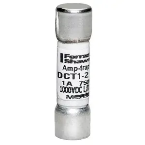 MERSEN FERRAZ DCT1-2 Fuse, Fast Acting, 750VAC/1000 VDC, 1A, Ferrule Mount | CH4XAH