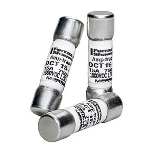 MERSEN FERRAZ DCT10-H Fuse, Fast Acting, 750VAC/1000 VDC, 10A, Double Hole Mount | CH4XAG