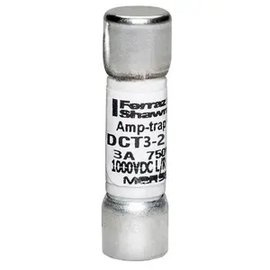 MERSEN FERRAZ DCT3-2 Fuse, Fast Acting, 750VAC/1000 VDC, 3A, Ferrule Mount | CH4XAY