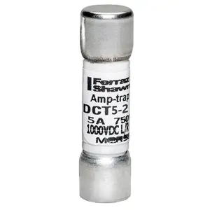 MERSEN FERRAZ DCT5-2 Fuse, Fast Acting, 750VAC/1000 VDC, 5A, Ferrule Mount | CH4XBD