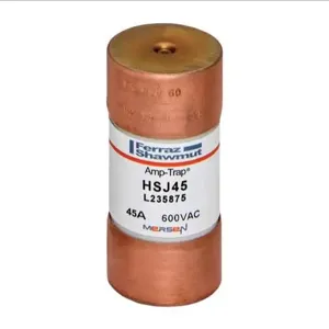 MERSEN FERRAZ HSJ45 Fuse, High Speed, Class J, 600V, 45A | CH4ZAJ HSJ10