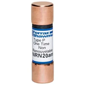 MERSEN FERRAZ NRN20BP Canadian Fuse, 250V, 20A, Ferrule Mount | CH6AND