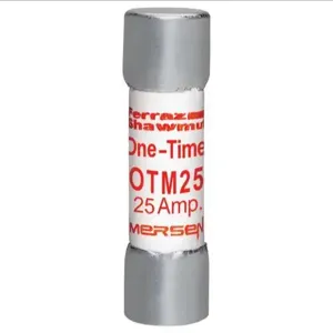 MERSEN FERRAZ OTM25 Fast Acting Midget Fuse, 250V, 25A, 1 Pole | AG8TLK