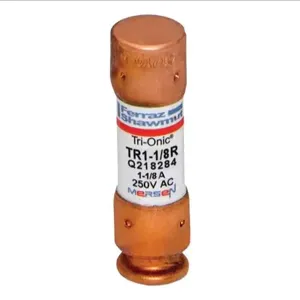 MERSEN FERRAZ TR1-1/8R Time Delay Fuse, 250V, 1.125A, Class RK5 | CH6CDE