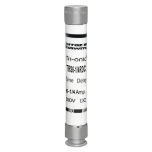 MERSEN FERRAZ TRS6-1/4RDC Time Delay Fuse, 300V, 6.25A, Class RK5 | CH6CJR TRS1-8/10RDC