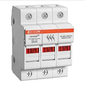 MERSEN FERRAZ USCC3I Fuse Holder, 600V, 30A, Class CC, 3 Pole | AG8WVE