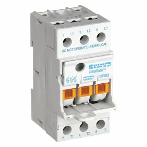 FERRAZ SHAWMUT USFM10I Finger-Safe Fuse Block, 3 Poles, 0 to 30 A, 600 VAC/DC, Screw, Indicating, Midget | CT3AHV 5FXT2