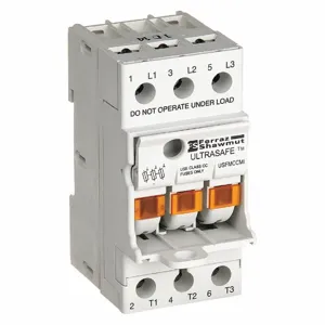 FERRAZ SHAWMUT USFMCCMI Finger-Safe Fuse Block, 3 Poles, 0 to 30 A, 600 VAC/DC, Screw, Indicating, CC | CT3AHT 5FXT8