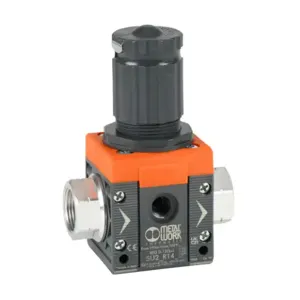 METAL WORK 5U25R145 Pneumatic Regulator, 3/4 Inch Female Npt Inlet, 3/4 Inch Female Npt Outlet | CV7XET