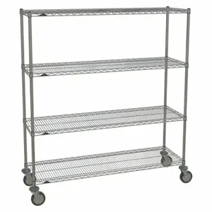 METRO 1860NC-4,63UP-4,5MP-4 Wire Shelving Unit, 60 Inch x 18 Inch x 72 Inch, Dry, Split Sleeve, 4 Shelves, 4 Swivel | CT3CEF 45TY50