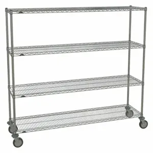 METRO 1872NC-4,63UP-4,5MP-4 Wire Shelving Unit, 72 Inch x 18 Inch x 72 Inch, Dry, Split Sleeve, 4 Shelves, 4 Swivel | CT3CEG 45TY49