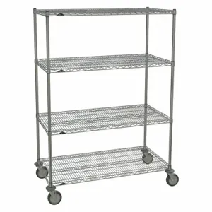 METRO 2448NC-4,63UP-4,5MP-4 Wire Shelving Unit, 48 Inch x 24 Inch x 72 Inch, Dry, Split Sleeve, 4 Shelves, Silver | CT3CED 45TY54