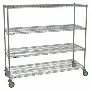 METRO 2472NC-4,63UP-4,5MP-4 Wire Shelving Unit, 72 Inch x 24 Inch x 67 7/8 Inch, Dry, Split Sleeve, 4 Shelves, Silver | CT3CEH 45TY53