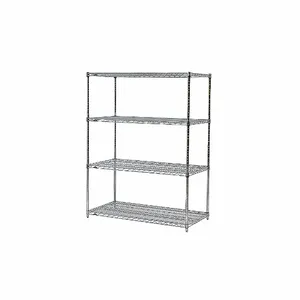 METRO 4 /2460NBL 4 /63PBL Wire Shelving Starter 60 Inch Width 63 Inch Height | AF6BRJ 9WA19