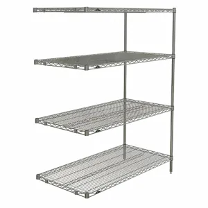 METRO 54P-2,2448NC-4,9995Z-8 Wire Shelving Unit, Add-On, 48 Inch x 24 Inch, 54 Inch Overall Height, 4 Shelves | CT3CEJ 45RL11