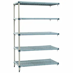 METRO 5AQ337G3 Shelf Plastic Industrial Shelving, 18 Inch x 36 Inch Size, 74 Inch Height, 5 Shelves | CT3BRX 60YV61