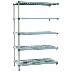 METRO 5AQ367G3 Shelf Plastic Industrial Shelving, 18 Inch x 60 Inch Size, 74 Inch Height, 5 Shelves | CT3BTC 60YV63