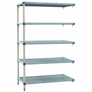 METRO 5AQ517G3 Shelf Plastic Industrial Shelving, 24 Inch x 24 Inch Size, 74 Inch Height, 5 Shelves | CT3BTG 60YV65