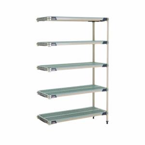 METRO 5AX357GX3 Plastic Industrial Shelving, 18 Inch x 48 Inch, 74 Inch Overall Height, 5 Shelves | CT3CAZ 60YU36