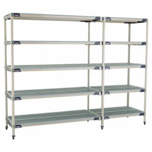 METRO 5AX567GX3 Plastic Industrial Shelving, 24 Inch x 60 Inch, 74 Inch Overall Height, 5 Shelves | CT3CCD 60YU52
