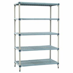 METRO 5Q537G3 Shelf Plastic Industrial Shelving, 24 Inch x 36 Inch Size, 74 Inch Height, 5 Shelves | CT3BTK 60YV46