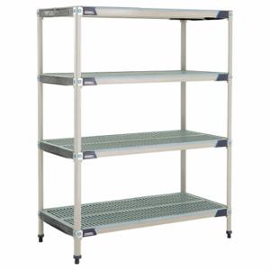 METRO 5X577GX3 Plastic Industrial Shelving, 24 Inch x 72 Inch, 74 Inch Overall Height, 5 Shelves | CT3CCG 60YU70