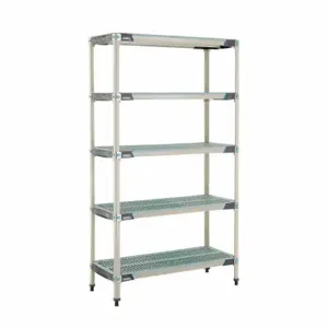 METRO 5X347GX3 Plastic Industrial Shelving, 18 Inch x 42 Inch, 74 Inch Overall Height, 5 Shelves | CT3CAW 60YU77