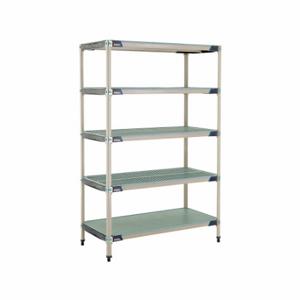 METRO 5X557HX3 Industrial Shelving Starter, 24 Inch48 in, 74 Inch Overall Ht, Shelves, Antimicrobial | CT3CAD 60YU28