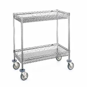 METRO 66170 Basket Cart 2shelf 39 x 48 x 18 Chrome | AF4DMM 8RPT2